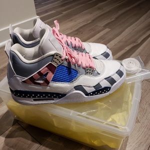 Jordan 4s custom AM1 x PARRA colorway